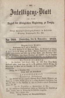 Intelligenz-Blatt für den Bezirk der Königlichen Regierung zu Danzig. 1845, No. 260 (6 November) + dod.