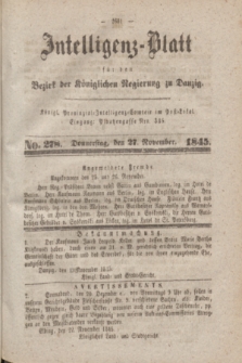Intelligenz-Blatt für den Bezirk der Königlichen Regierung zu Danzig. 1845, No. 278 (27 November)