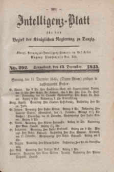 Intelligenz-Blatt für den Bezirk der Königlichen Regierung zu Danzig. 1845, No. 292 (13 December) + dod.