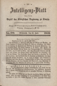 Intelligenz-Blatt für den Bezirk der Königlichen Regierung zu Danzig. 1842, No. 172 (27 Juli) + dod.