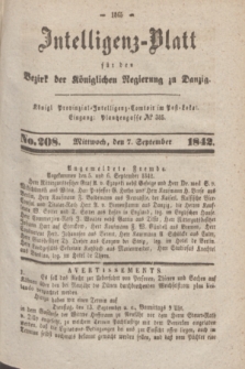 Intelligenz-Blatt für den Bezirk der Königlichen Regierung zu Danzig. 1842, No. 208 (7. September)