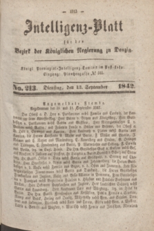 Intelligenz-Blatt für den Bezirk der Königlichen Regierung zu Danzig. 1842, No. 213 (13 September)