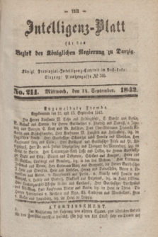 Intelligenz-Blatt für den Bezirk der Königlichen Regierung zu Danzig. 1842, No. 214 (14 September) + wkładka