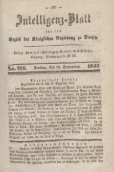 Intelligenz-Blatt für den Bezirk der Königlichen Regierung zu Danzig. 1842, No. 216 (16 September)