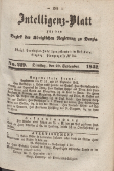 Intelligenz-Blatt für den Bezirk der Königlichen Regierung zu Danzig. 1842, No. 219 (20 September)