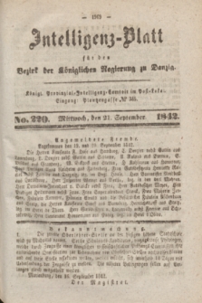 Intelligenz-Blatt für den Bezirk der Königlichen Regierung zu Danzig. 1842, No. 220 (21 September)