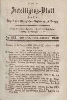 Intelligenz-Blatt für den Bezirk der Königlichen Regierung zu Danzig. 1842, No. 223 (24 September) + dod. + wkładka