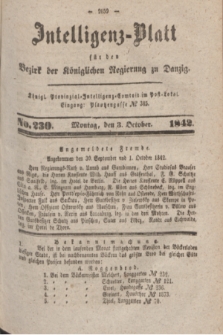 Intelligenz-Blatt für den Bezirk der Königlichen Regierung zu Danzig. 1842, No. 230 (3 October)