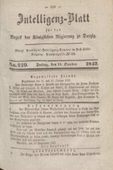 Intelligenz-Blatt für den Bezirk der Königlichen Regierung zu Danzig. 1842, No. 240 (14 Oktober)