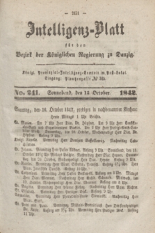 Intelligenz-Blatt für den Bezirk der Königlichen Regierung zu Danzig. 1842, No. 241 (15 October) + dod.