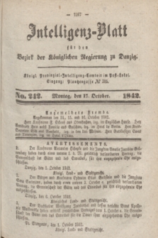 Intelligenz-Blatt für den Bezirk der Königlichen Regierung zu Danzig. 1842, No. 242 (17 Oktober)
