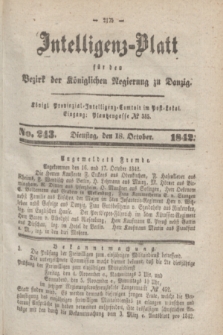 Intelligenz-Blatt für den Bezirk der Königlichen Regierung zu Danzig. 1842, No. 243 (18 October) + dod.