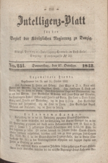 Intelligenz-Blatt für den Bezirk der Königlichen Regierung zu Danzig. 1842, No. 251 (27 October)