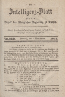 Intelligenz-Blatt für den Bezirk der Königlichen Regierung zu Danzig. 1842, No. 260 (7 November)