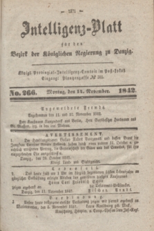 Intelligenz-Blatt für den Bezirk der Königlichen Regierung zu Danzig. 1842, No. 266 (14 November) + dod.