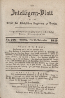 Intelligenz-Blatt für den Bezirk der Königlichen Regierung zu Danzig. 1842, No. 278 (28 November)