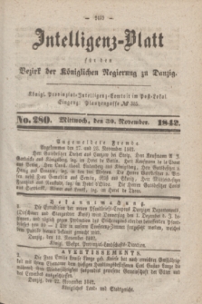 Intelligenz-Blatt für den Bezirk der Königlichen Regierung zu Danzig. 1842, No. 280 (30 November)