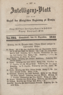 Intelligenz-Blatt für den Bezirk der Königlichen Regierung zu Danzig. 1842, No. 295 (17 Dezember) + dod.