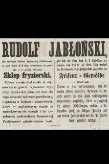 Rudolf Jabłoński Sklep fryzierski