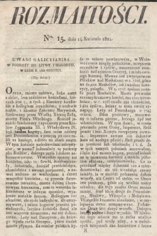 Rozmaitości : oddział literacki Gazety Lwowskiej. 1824, nr 15