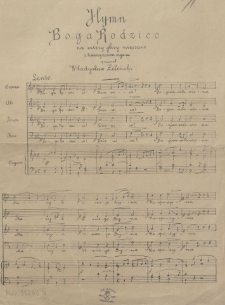 Hymn Boga Rodzico na cztery głosy mieszane z towarzyszeniem organu