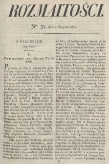 Rozmaitości : oddział literacki Gazety Lwowskiej. 1824, nr 31