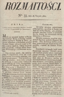 Rozmaitości : oddział literacki Gazety Lwowskiej. 1824, nr 33