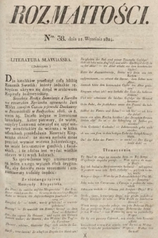 Rozmaitości : oddział literacki Gazety Lwowskiej. 1824, nr 38