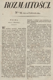 Rozmaitości : oddział literacki Gazety Lwowskiej. 1824, nr 42