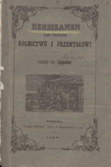 Ziemianin : pismo poświęcone rolnictwu i przemysłowi. T.2, poszyt 7 (lipiec 1850)