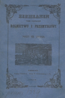 Ziemianin : pismo poświęcone rolnictwu i przemysłowi. T.2, poszyt 8 (sierpień 1850) + wkładka