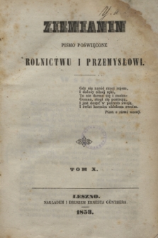 Ziemianin : pismo poświęcone rolnictwu i przemysłowi. T.10, [poszyt 1] ([styczeń] 1853) + wkładka