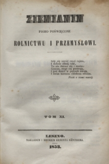 Ziemianin : pismo poświęcone rolnictwu i przemysłowi. T.11, [poszyt 5] ([maj] 1853) + wkładka