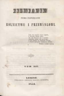 Ziemianin : pismo poświęcone rolnictwu i przemysłowi. R.5, T.14, [poszyt 5] ([maj] 1854)