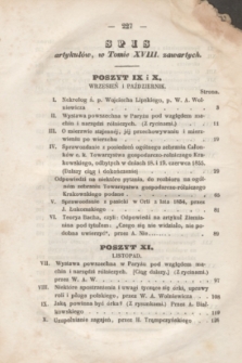 Ziemianin : pismo poświęcone rolnictwu i przemysłowi. [R.6], T.18, Spis artykułów w Tomie XVIII zawartych (1855)