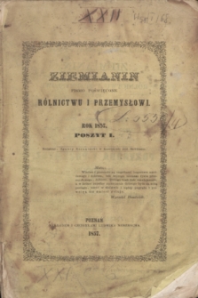 Ziemianin : pismo poświęcone rolnictwu i przemysłowi. Oddział Nowy, T.2, poszyt 1 (1857) + dod.