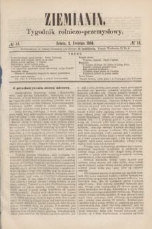 Ziemianin : tygodnik rolniczo-przemysłowy. 1864, № 14 (2 kwietnia)