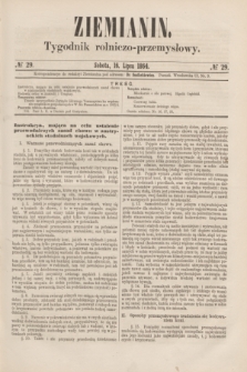 Ziemianin : tygodnik rolniczo-przemysłowy. 1864, № 29 (16 lipca)