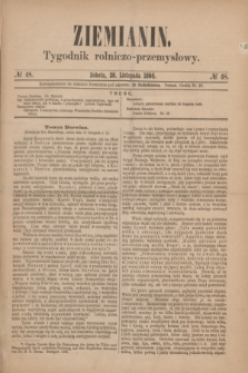 Ziemianin : tygodnik rolniczo-przemysłowy. 1864, № 48 (26 listopada)
