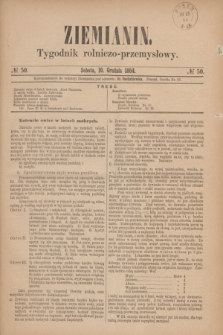 Ziemianin : tygodnik rolniczo-przemysłowy. 1864, № 50 (10 grudnia)