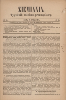 Ziemianin : tygodnik rolniczo-przemysłowy. 1864, № 51 (17 grudnia)