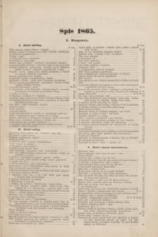 Ziemianin : tygodnik rolniczo-przemysłowy. 1865, Spis 1865