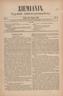 Ziemianin : tygodnik rolniczo-przemysłowy. 1865, № 4 (28 stycznia)