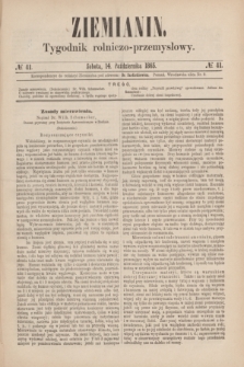 Ziemianin : tygodnik rolniczo-przemysłowy. 1865, № 41 (14 października)