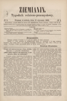 Ziemianin : tygodnik rolniczo-przemysłowy. 1866, № 2 (13 stycznia)