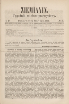 Ziemianin : tygodnik rolniczo-przemysłowy. 1866, № 27 (7 lipca)