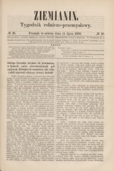 Ziemianin : tygodnik rolniczo-przemysłowy. 1866, № 28 (14 lipca)