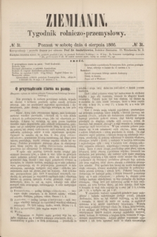 Ziemianin : tygodnik rolniczo-przemysłowy. 1866, № 31 (4 sierpnia)