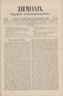 Ziemianin : tygodnik rolniczo-przemysłowy. 1866, № 41 (13 października)