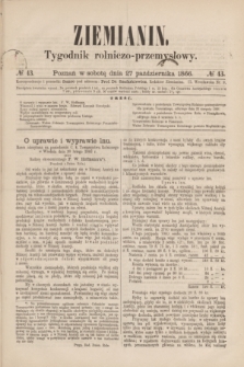 Ziemianin : tygodnik rolniczo-przemysłowy. 1866, № 43 (27 października)